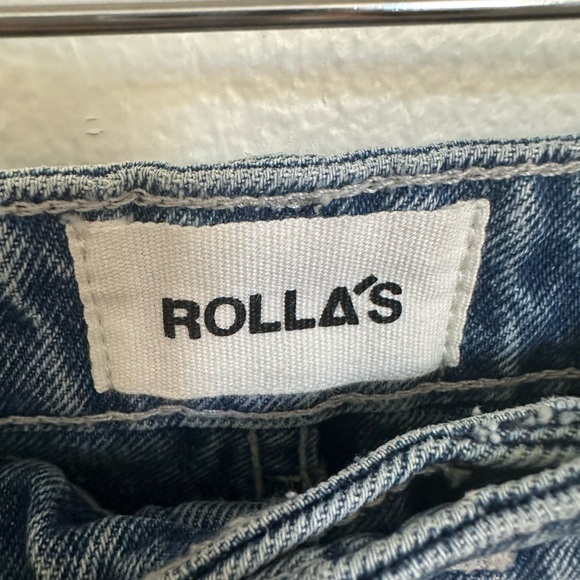 Rolla's high rise slim Two-Tone Blue Jean Shorts - Picture 2 of 8